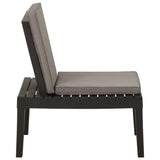 Garden Lounge Chair with Cushion Plastic Grey - Side View