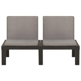 Garden Lounge Bench with Cushion Plastic Grey