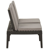 Garden Lounge Bench with Cushion Plastic Grey - Top-Down View
