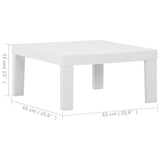 Garden Lounge Table Plastic White - 45-Degree Angle