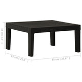 Garden Lounge Table Plastic Grey - 45-Degree Angle