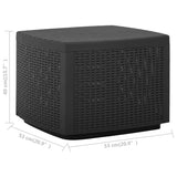 Garden Table Grey 53x53x40 cm Plastic - Low Angle