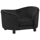 Dog Sofa Black 69x49x40 cm Plush - Front View