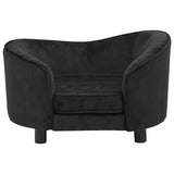 Dog Sofa Black 69x49x40 cm Plush - Side View