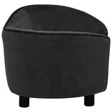 Dog Sofa Black 69x49x40 cm Plush - Top-Down View