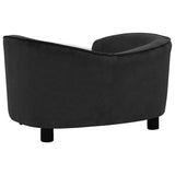 Dog Sofa Black 69x49x40 cm Plush - 45-Degree Angle