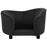 Dog Sofa Black 69x49x40 cm Plush - Rear View