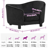 Dog Sofa Black 69x49x40 cm Plush