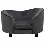 Dog Sofa Dark Grey 69x49x40 cm Plush - Side View