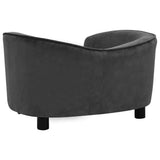 Dog Sofa Dark Grey 69x49x40 Cm Plush - 45-Degree Angle