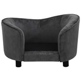 Dog Sofa Dark Grey 69x49x40 cm Plush - Rear View