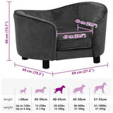 Dog Sofa Dark Grey 69x49x40 cm Plush - Extra Image