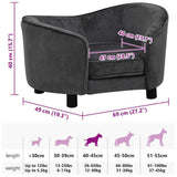 Dog Sofa Dark Grey 69x49x40 cm Plush - Extra Image