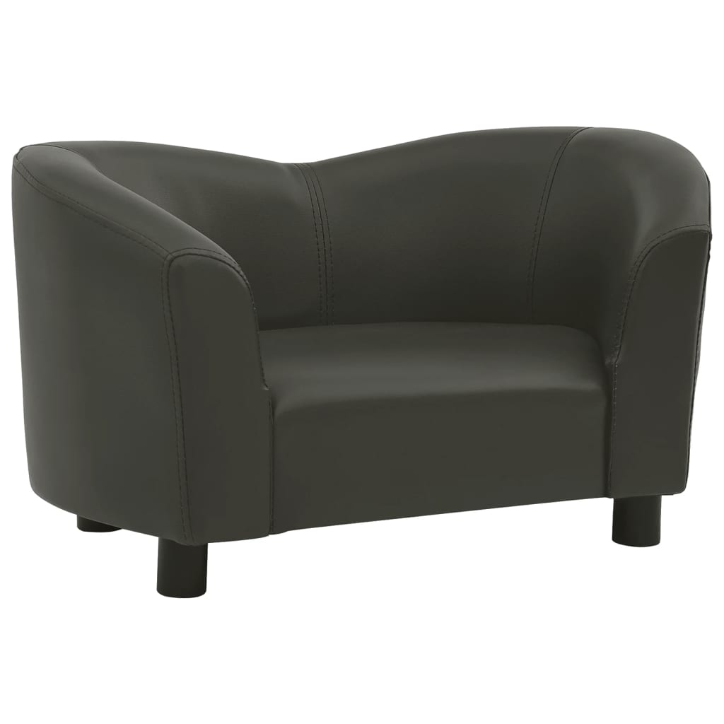 Dog Sofa Dark Grey 67x41x39 Cm Faux Leather