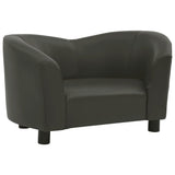 Dog Sofa Dark Grey 67x41x39 Cm Faux Leather - Front View