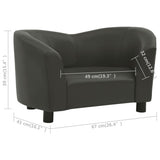Dog Sofa Dark Grey 67x41x39 Cm Faux Leather