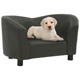 Dog Sofa Dark Grey 67x41x39 Cm Faux Leather