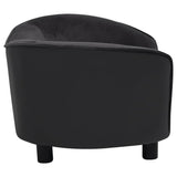 Dog Sofa Black 69x49x40 cm Plush and Faux Leather - Top-Down View