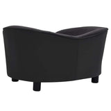 Dog Sofa Black 69x49x40 cm Plush and Faux Leather - 45-Degree Angle