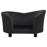 Dog Sofa Black 69x49x40 cm Plush and Faux Leather