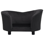 Dog Sofa Black 69x49x40 cm Plush and Faux Leather
