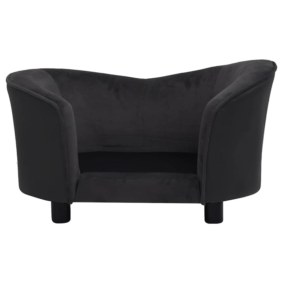 Dog Sofa Black 69x49x40 cm Plush and Faux Leather
