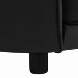 Dog Sofa Black 69x49x40 cm Plush and Faux Leather - Low Angle