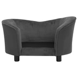 Dog Sofa Dark Grey 69x49x40 cm Plush and Faux Leather