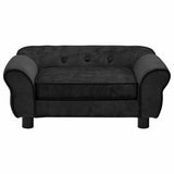 Dog Sofa Black 72x45x30 cm Plush - Side View