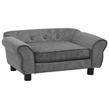 Dog Sofa Dark Grey 72x45x30 Cm Plush - Front View