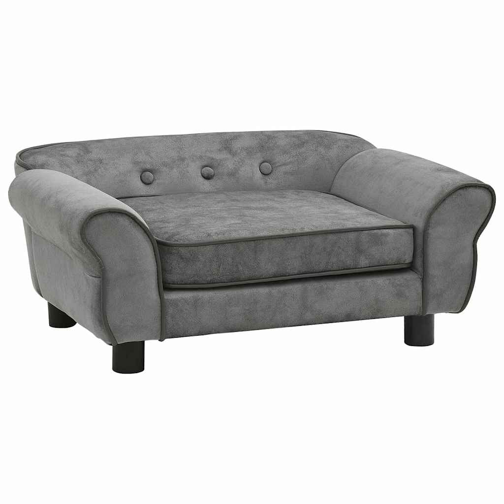 Dog Sofa Dark Grey 72x45x30 cm Plush