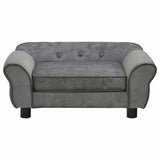 Dog Sofa Dark Grey 72x45x30 cm Plush - Side View