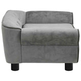 Dog Sofa Dark Grey 72x45x30 cm Plush - Close-Up Angle