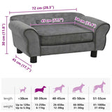 Dog Sofa Dark Grey 72x45x30 cm Plush - Extra Image
