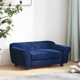 Dog Sofa Blue 72x45x30 cm Plush - Side View