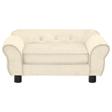 Dog Sofa Cream 72x45x30 cm Plush - Side View