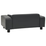 Dog Sofa Dark Grey 81x43x31 cm Plush and Faux Leather - Side View