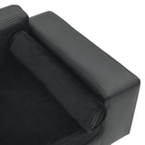 Dog Sofa Dark Grey 81x43x31 cm Plush and Faux Leather - Rear View