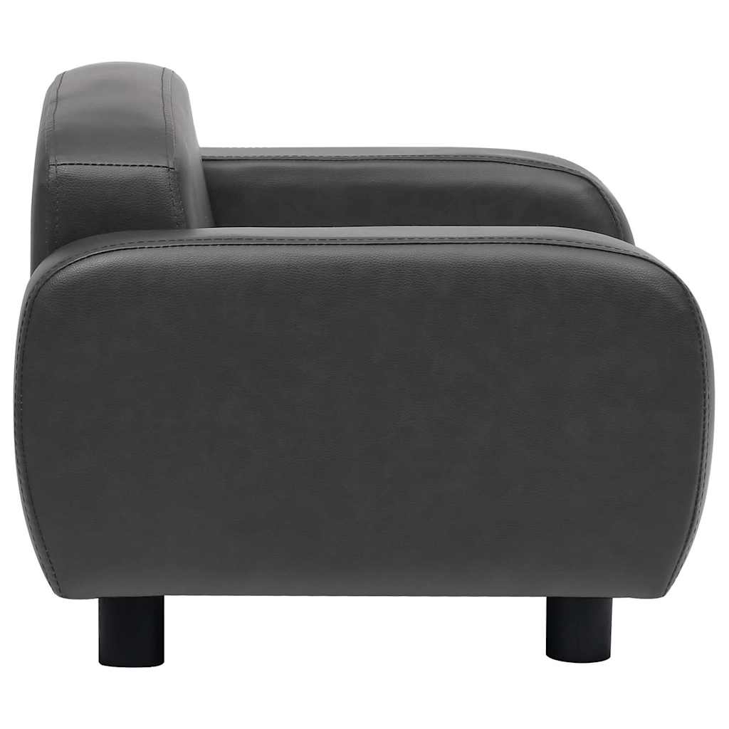 Dog Sofa Dark Grey 80x50x40 cm Faux Leather