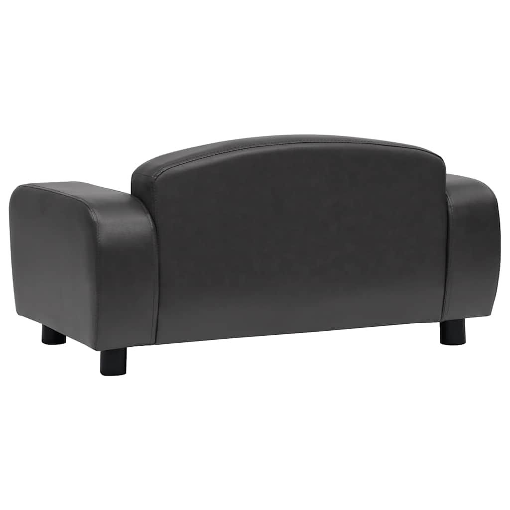 Dog Sofa Dark Grey 80x50x40 cm Faux Leather