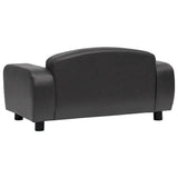 Dog Sofa Dark Grey 80x50x40 cm Faux Leather - 45-Degree Angle