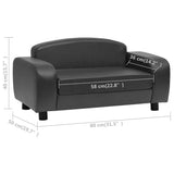Dog Sofa Dark Grey 80x50x40 cm Faux Leather