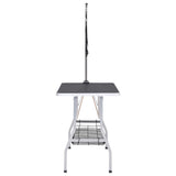 Adjustable Dog Grooming Table with 2 Loops and Basket