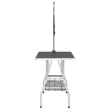 Adjustable Dog Grooming Table with 2 Loops and Basket - Top-Down View