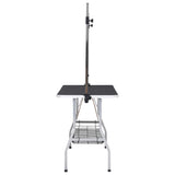 Adjustable Dog Grooming Table with 2 Loops and Basket - Top-Down View