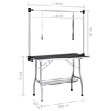 Adjustable Dog Grooming Table with 2 Loops and Basket