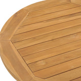 Garden Dining Table Ø90x75 cm Solid Wood Teak - Top-Down View