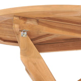 Garden Dining Table Ø90x75 cm Solid Wood Teak - 45-Degree Angle