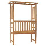 Garden Bench with Pergola 115 cm Solid Wood Teak - Top-Down View