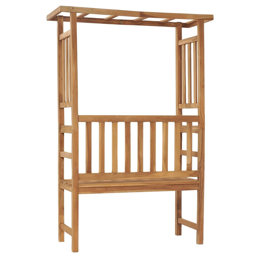 Garden Bench with Pergola 115 cm Solid Wood Teak